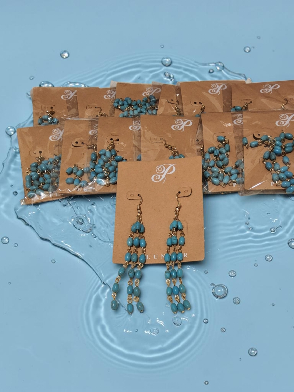 Plunder Bundle 12 pc Blue Beaded Dangle Earrings by